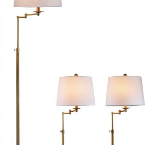 SAFAVIEH Gold Modern Floor Table Lamp Set LED Energy-0