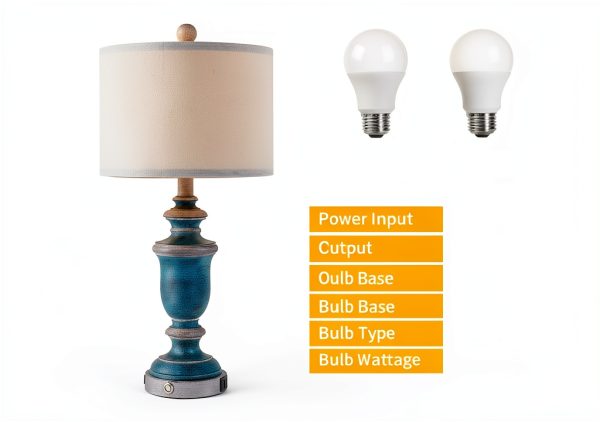 Kyrid Table Lamp Touch Control USB Outlet LED Bulbs-6