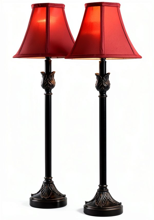 Catalina Lighting Modern Floor Lamp Bronze Burgundy Fabric-7