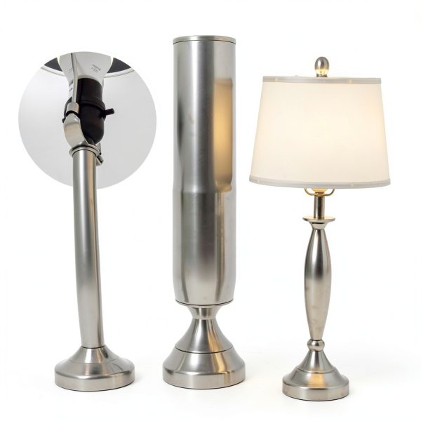 Aosom Modern Linen Lamp Set Steel Base Reading Lights-4