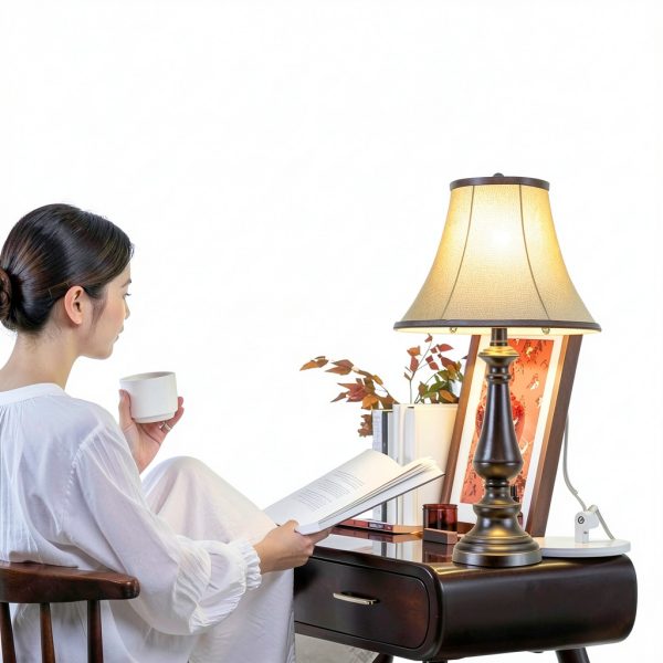 Smeike Art Deco Floor Table Lamp Set Black Retro Design-7