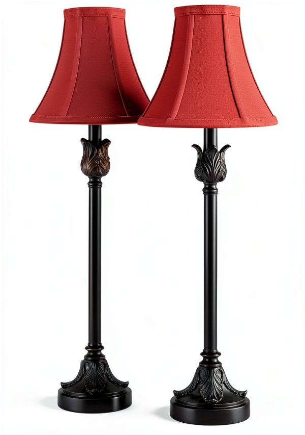 Catalina Lighting Modern Floor Lamp Bronze Burgundy Fabric-0