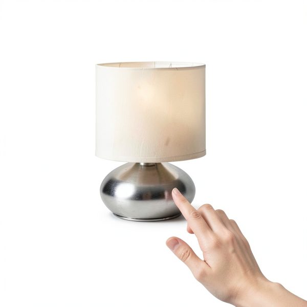 Catalina Lighting Brushed Nickel Touch Table Lamp Set-9