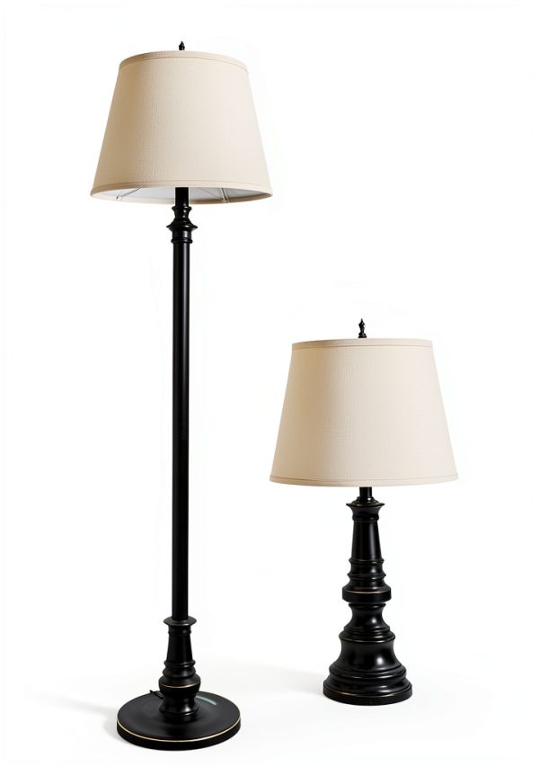 Elegant Designs Lamp Set Restoration Bronze Floor Table-3