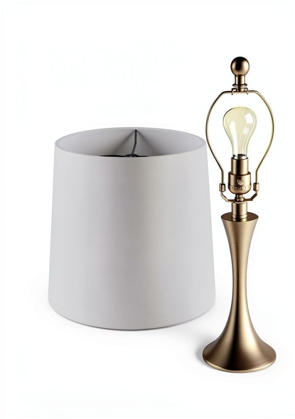 Lavish Home Silver Table Lamps Set of 2 LED Bedroom-5