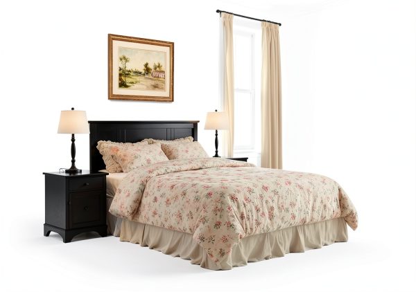 4ModernHome Lamp Set Black White Linen Living Room Bedroom-3