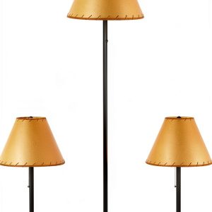 HomeConcept Rustic Bronze Floor Lamp Set Oil Parchment-0