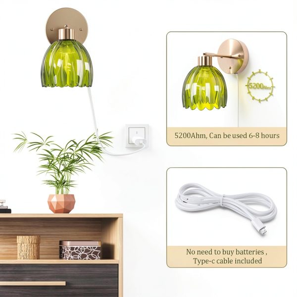 Mokoqi Cordless Wall Sconces Dimmable Touch Control Set of 2-2