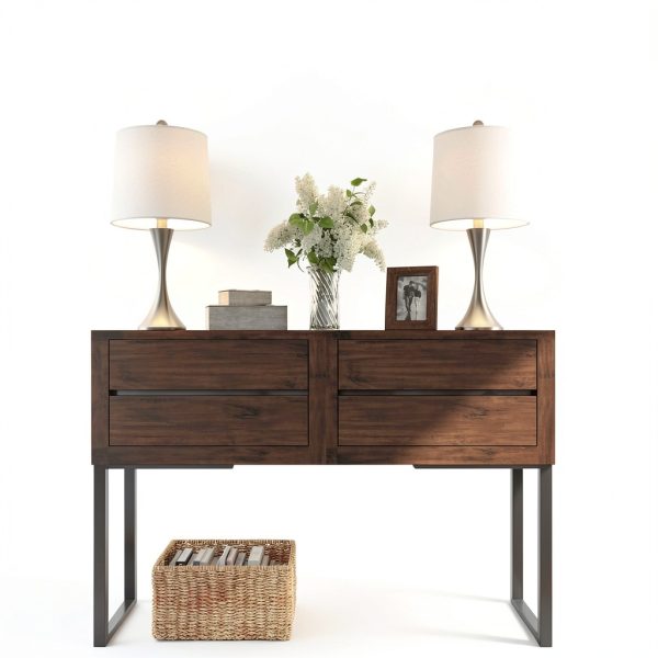 Lavish Home Silver Table Lamps Set of 2 LED Bedroom-1
