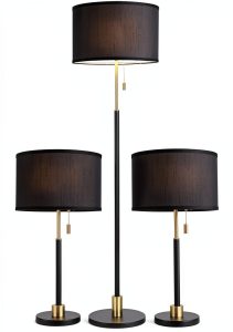 SYLW Floor and Table Lamp Set Modern Fabric Shade UL-0