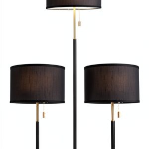 SYLW Floor and Table Lamp Set Modern Fabric Shade UL-0