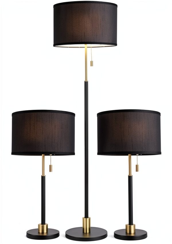 SYLW Floor and Table Lamp Set Modern Fabric Shade UL-0