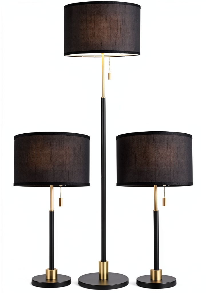 Installing SYLW Floor and Table Lamp Set Modern Fabric Shade UL on a living‑room floor and nightstand