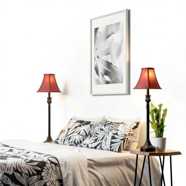 Catalina Lighting Modern Floor Lamp Bronze Burgundy Fabric-5