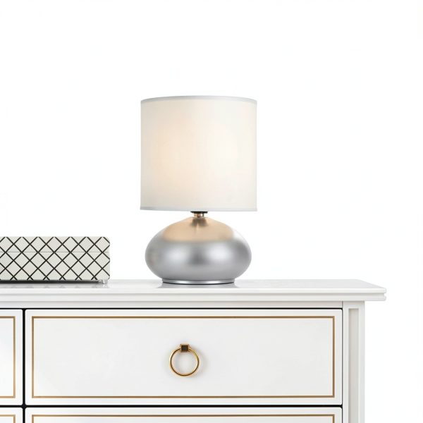 Catalina Lighting Brushed Nickel Touch Table Lamp Set-7