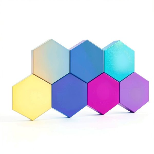 SLARY Hexagon LED Wall Lights RGB Color Changing Gaming-7