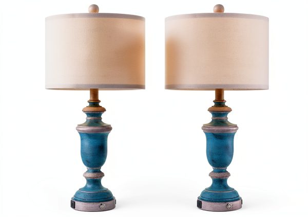 Kyrid Table Lamp Touch Control USB Outlet LED Bulbs-5