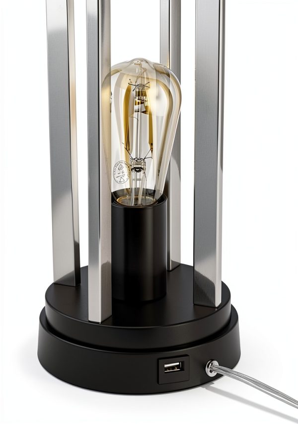360 Lighting USB Lamps Set Modern Luxe Brushed Nickel-4