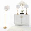 SAFAVIEH Gold Modern Floor Table Lamp Set LED Energy-3