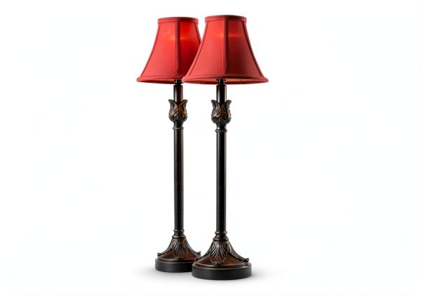 Catalina Lighting Modern Floor Lamp Bronze Burgundy Fabric-2
