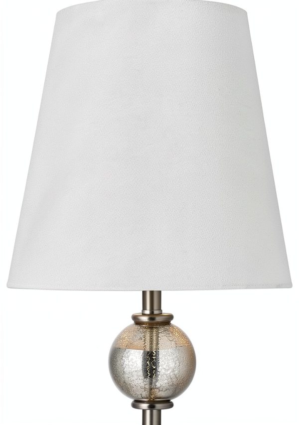 HomeConcept Floor Lamp Set Brushed Nickel White Linen Shades-6