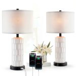 KAWOTI Ceramic Table Lamp Set with USB Charging Modern-0