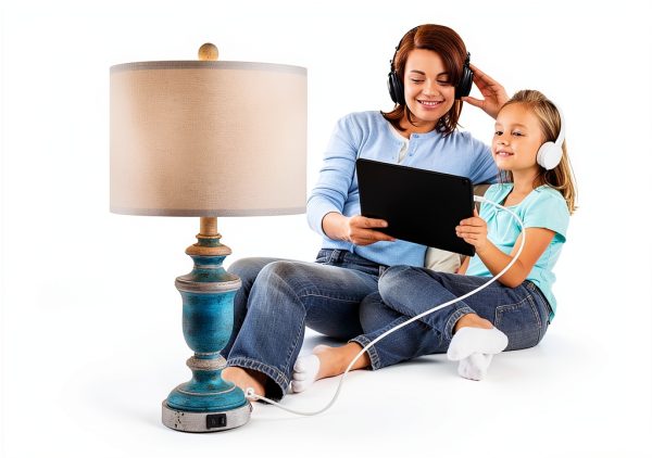 Kyrid Table Lamp Touch Control USB Outlet LED Bulbs-2