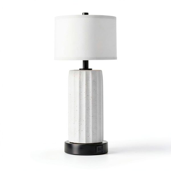 KAWOTI Ceramic Table Lamp Touch Control USB Charging-1