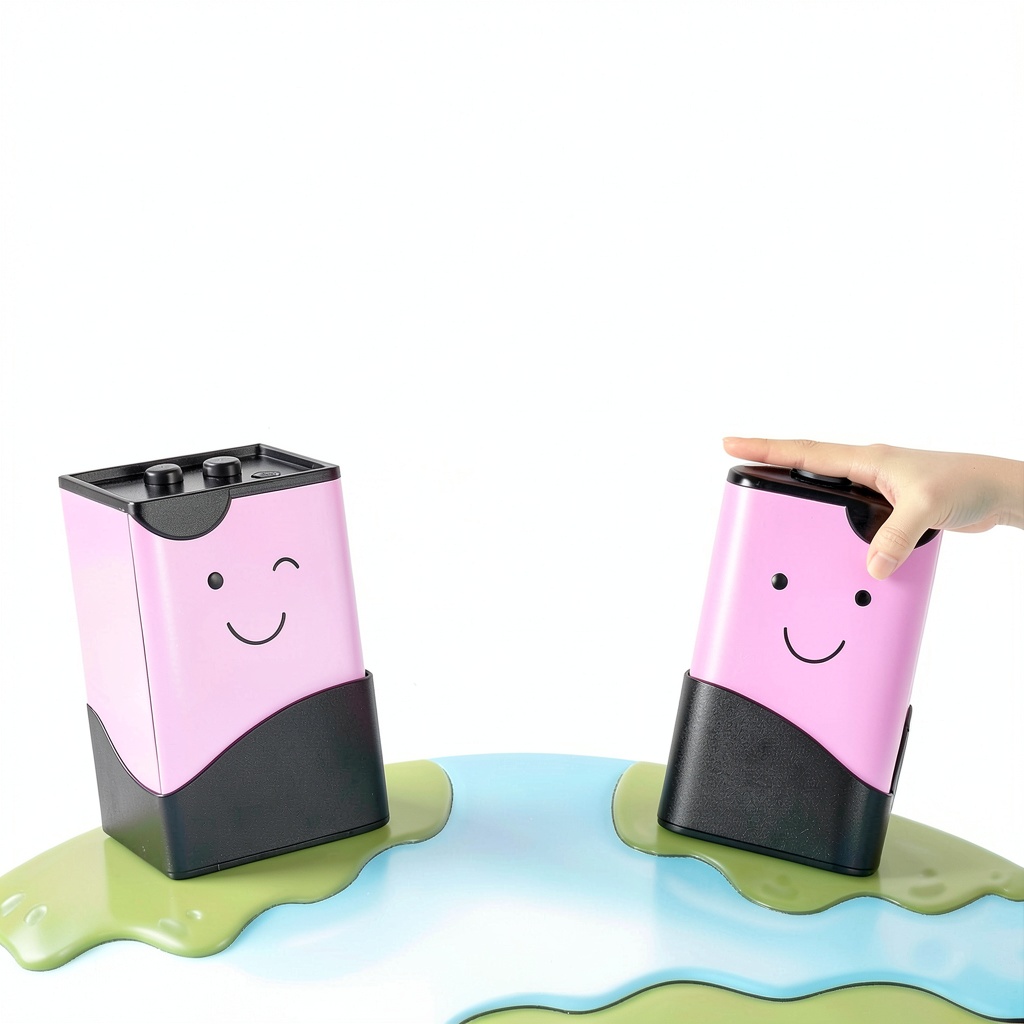 Telepathy Lamp displaying vibrant colors on a modern desk