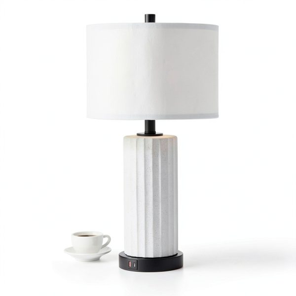 KAWOTI Ceramic Table Lamp Touch Control USB Charging-5