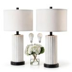 KAWOTI Ceramic Table Lamp Touch Control USB Charging-0