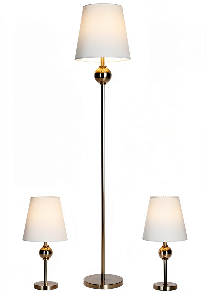 HomeConcept 3-piece lamp set displayed in a modern living room
