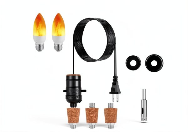 Lpraer DIY Wine Bottle Lamp Kit Retro LED Flame Bulbs-3