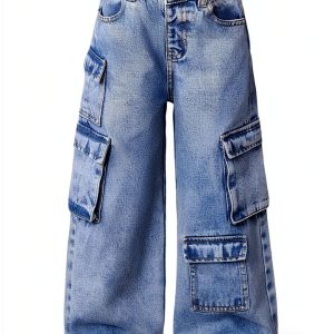 KidsStyle Toddler Girls Baggy Denim Jeans-0
