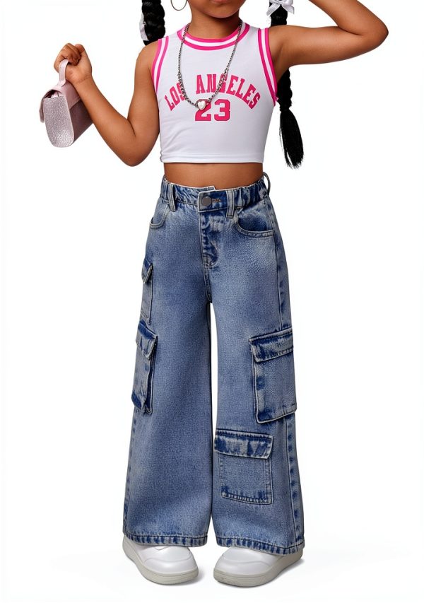 KidsStyle Toddler Girls Baggy Denim Jeans-4