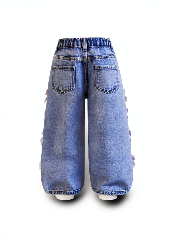 Toddler Girls Y2k Jeans Soft Denim Casual Wear-1