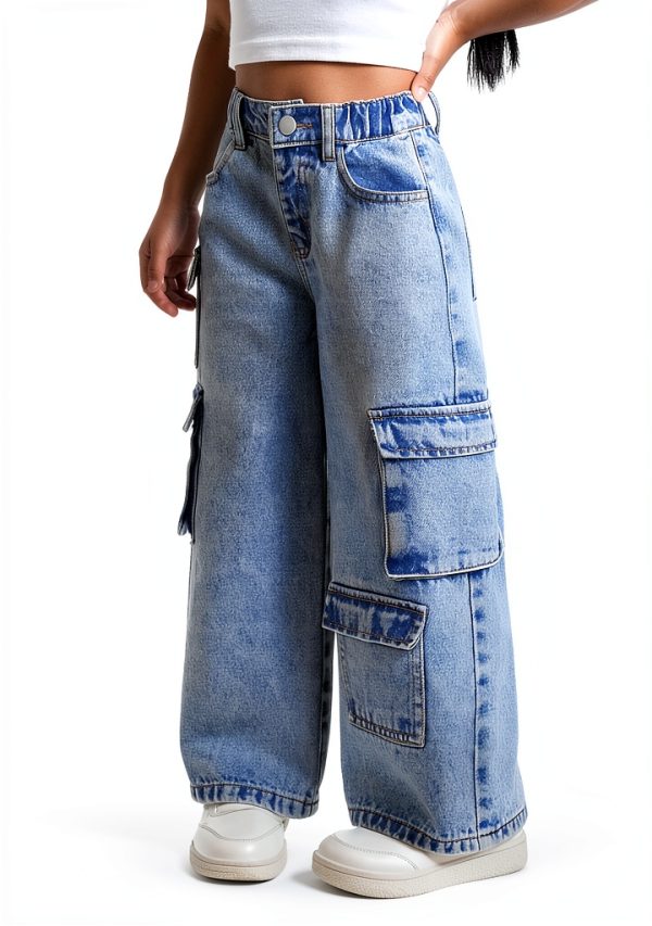 KidsStyle Toddler Girls Baggy Denim Jeans-3