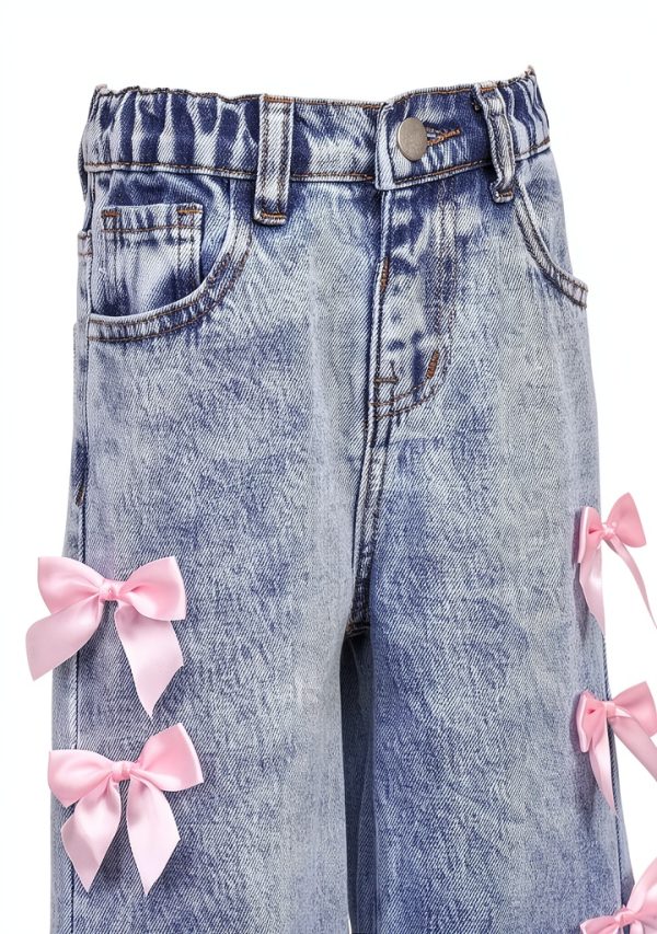 Toddler Girls Y2k Jeans Soft Denim Casual Wear-2