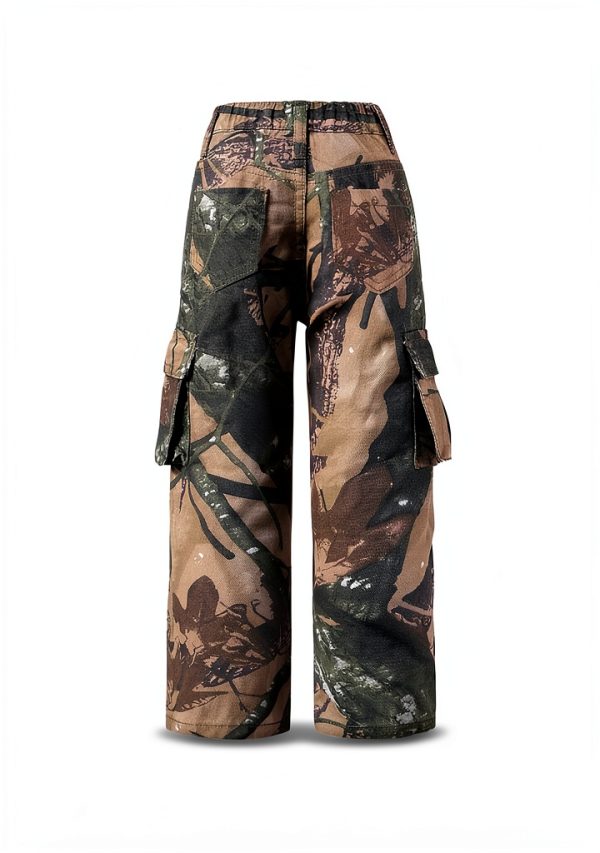 Toddler Girls Camouflage Cargo Pants KidStyle Army Green Size 7 Years-1