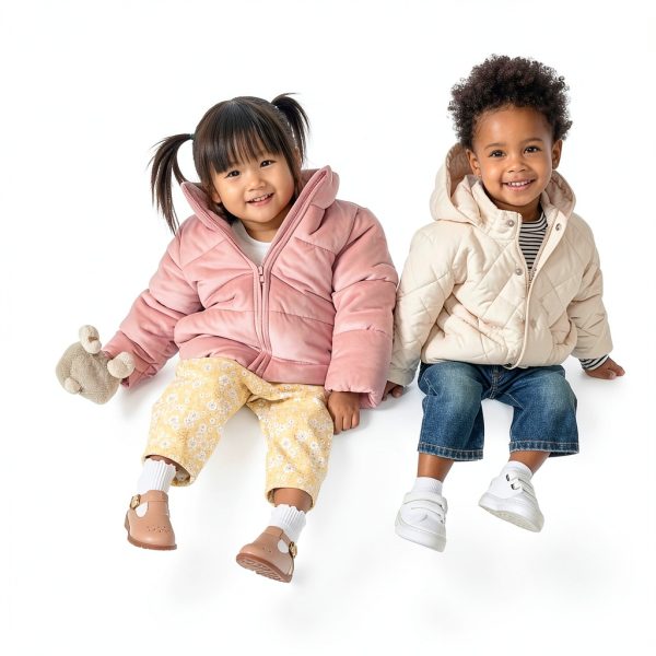 Amazon Essentials Girls Denim Jeans with Ruffle Waistband Relaxed Fit-1