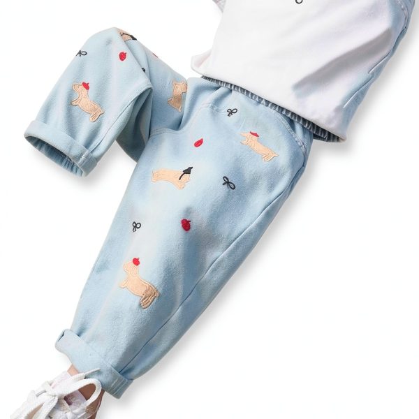 Light Blue Girls Jeans L788GExql by Generic Soft Stretch Denim-2