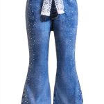 Sparkly Girls Jeans KidStyle High Waisted Rhinestone Denim 6Y Medium-0