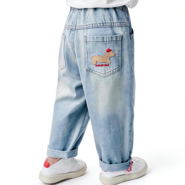Light Blue Girls Jeans L788GExql by Generic Soft Stretch Denim-4