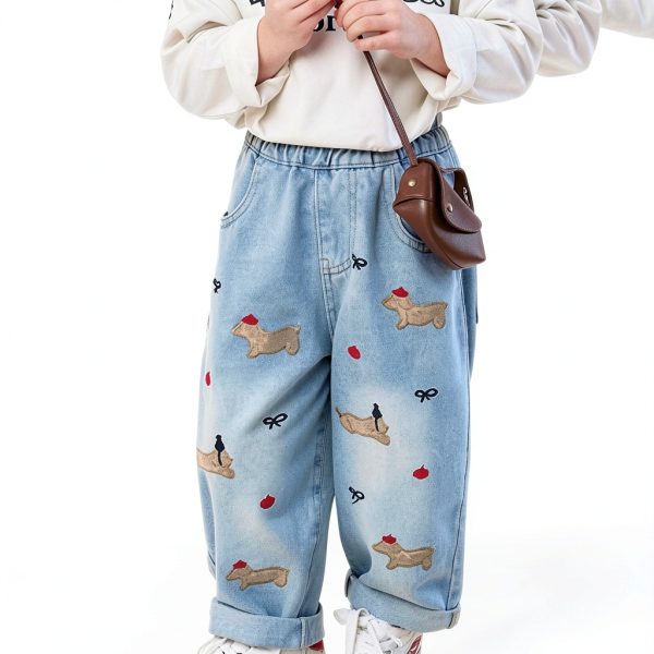Light Blue Girls Jeans L788GExql by Generic Soft Stretch Denim-3