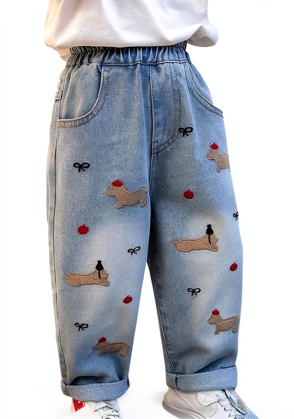 Light Blue Girls Jeans L788GExql by Generic Soft Stretch Denim-0