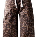 Cheetah Print Girls Denim Jeans – Coffee Brown, Soft Fabric-0