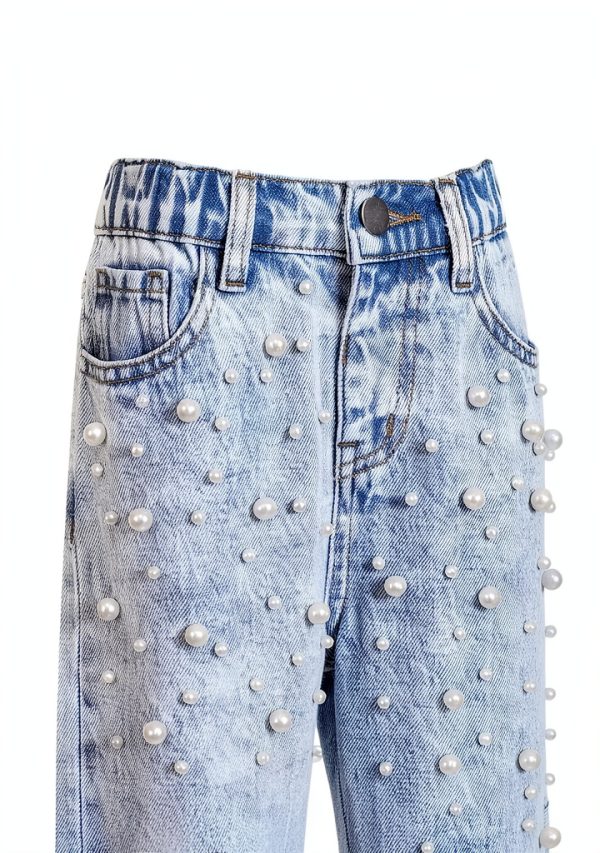 KidStyle Light Wash Girls Jeans 4T 7Y Baggy High Rise Casual Denim-2