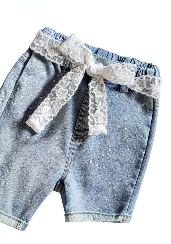 Sparkly Girls Jeans KidStyle High Waisted Rhinestone Denim 6Y Medium-2