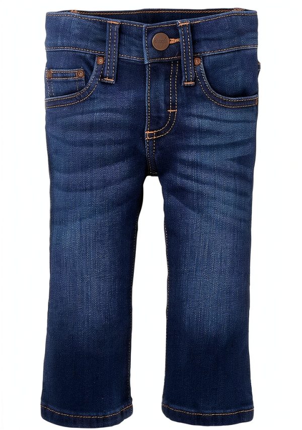 Wrangler Infant Girls 5 Pocket Jeans Medium Blue Adjustable Waistband-2