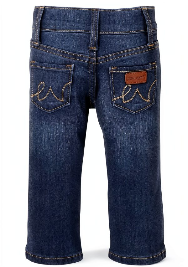 Wrangler Infant Girls 5 Pocket Jeans Medium Blue Adjustable Waistband-1